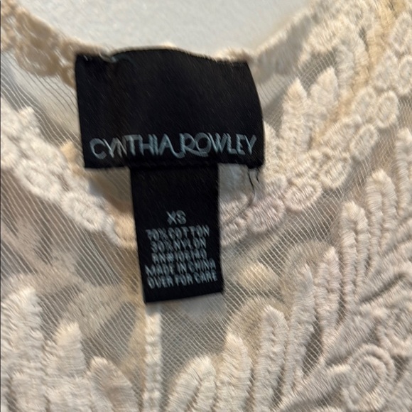 Cynthia Rowley XS Cream Lace Sheer Tank Top - Picture 4 of 6